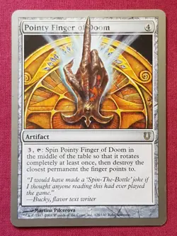 Magic The Gathering UNHINGED POINTY FINGER OF DOOM artifact card MTG - Image 1