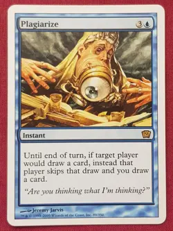 Magic The Gathering 9TH EDITION PLAGIARIZE blue card MTG - Image 1