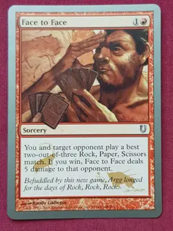 Magic The Gathering UNHINGED FACE TO FACE red card MTG - Image 1