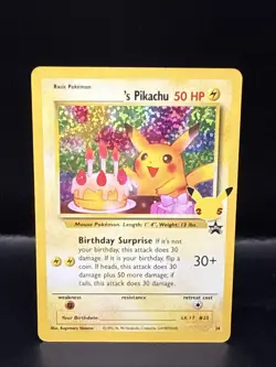 Pokemon TCG Birthday Pikachu Celebrations Classic Collection Promo Card #24 - Image 1