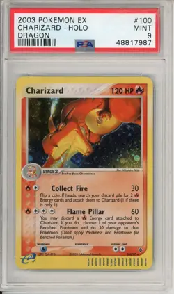 Pokemon Charizard EX Dragon Holo Rare #100 PSA 9 Mint Secret Rare TCG - Image 1
