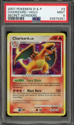 Pokemon Charizard PSA 9 Holo Secret Wonders 3/132 2007 Diamond & Pearl - Image 1
