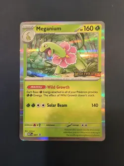 Pokemon TCG - Meganium Promo MEP 001 Mega Evolution Stamped - NM - Image 1