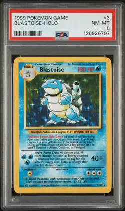 1999 POKEMON GAME #2 BLASTOISE-HOLO PSA 8 - Image 1