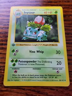 MP Pokemon TCG 1st Edition Shadowless Ivysaur Base Set 30/102 Regular - Image 1