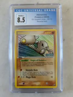Pokemon TCG Hitmonlee EX Unseen Forces 25/115 Reverse Holo Rare - CGC 8.5 - Image 1