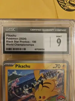 Pokemon 2024 Black Star Promo World Championships Pikachu #190 Cgc 9 Mint - Image 2
