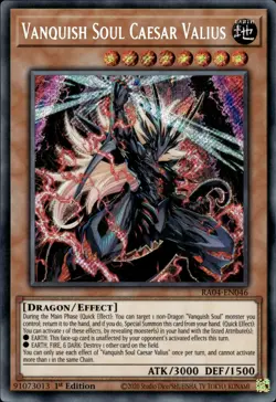 Vanquish Soul Caesar Valius - Secret Rare 1st Edition RA04-EN046 - NM - YuGiOh - Image 1