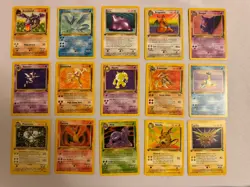 1999 Pokemon - All 1st Edition Non-Holo Rares - Fossil Set 15 Card Lot - WOTC - Image 1