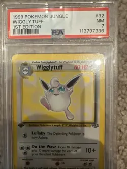 Pokemon TCG Wigglytuff 1st Edition Nonholo Card 32/64 PSA 7 Near Mint - Image 2