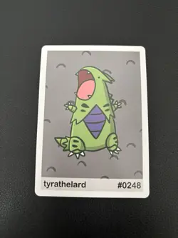 Pookiemoot Gen 2 tyrathelard #0248 Tyranitar Parody Card Fan Art Derpy Pokemon - Image 1