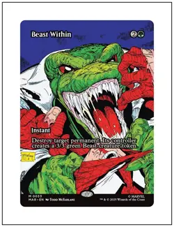 1x Beast Within, Borderless Art, Magic the Gathering MTG NM - Image 1