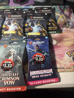 Magic The Gathering Assorted Sleeved Booster Lot Of 17. LOTR, Unfinity, Kamigawa - Image 4
