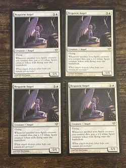 4x MTG Requiem Angel - Dark Ascension (DKA) - 18/158 EN R - Image 1