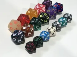 18 mtg spindown dice No Doubles, 11 are oversized life counter magic game dice - Image 2