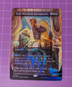Gray Merchant Of Asphodel Halo Foil NM Secret Lair Encyclopedia of Magic - Image 1