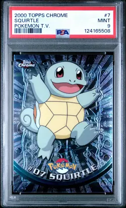 2000 TOPPS CHROME POKEMON T.V. #7 SQUIRTLE PSA 9 - Image 1