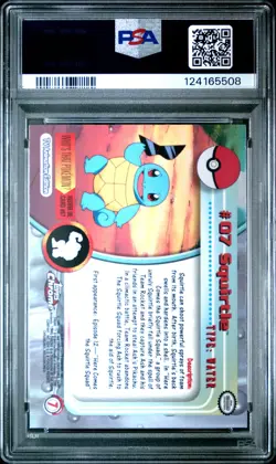 2000 TOPPS CHROME POKEMON T.V. #7 SQUIRTLE PSA 9 - Image 2
