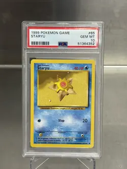 1999 POKEMON GAME BASE SET 65 STARYU PSA 10 GEM MINT - Image 1