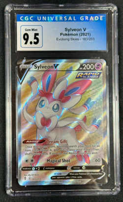 Sylveon V CGC 9.5 GEM MINT 10 Pokemon Evolving Skies #183/203 Full Art Holo FA - Image 1