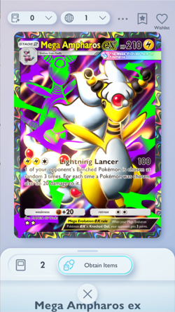 Mega-Ampharos Full Art, Pokemon TCG Pocket, English language, Mega-Rising - Image 1
