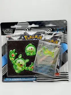 NEW SEALED *Pokemon Black Bolt 3-Pack Tech Sticker Blister *Reuniclus #212 Promo - Image 1