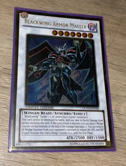 YuGiOh Blackwing Armor Master GLD3-EN038 Limited Edition Gold Rare NM - Image 1