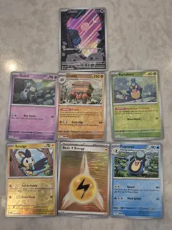 Pokemon Card Lot Feat. Illustration Rare Munna 116/086 - Seven Total Cards - Image 1