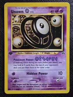 Unown [O] 69/75 Neo Discovery 1st Ed Non Holo WotC 2000 Vintage Pokemon TCG Card - Image 1