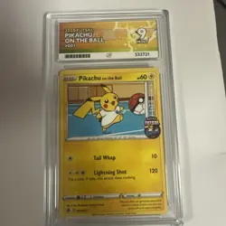 Pikachu On The Ball 001/005 Pokemon Card Futsal Ace Grading 9 Ace Label - Image 1