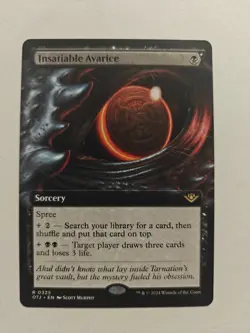 1x Insatiable Avarice (Extended Art) - Outlaws - NM - MTG - Image 1