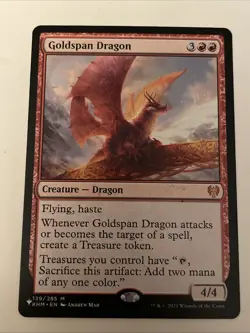 Goldspan Dragon MTG Kaldheim / The List Red Mythic Creature Near-Mint x1 - Image 1