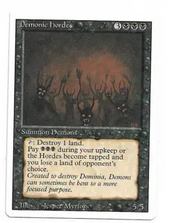 Magic the Gathering ~ MTG ~ 1x Demonic Hordes ~ HP ~ REVISED - Image 1
