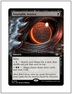 1x Insatiable Avarice, Extended Art, Magic the Gathering MTG NM - Image 1