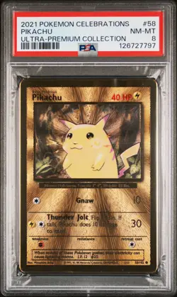 2021 POKEMON CELEBRATIONS ULTRA-PREM COLL #58 PIKACHU PSA 8 - Image 1
