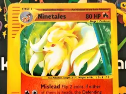 Pokemon Expedition Base Set Ninetales 21/165 Reverse Holo Rare W/ Holo Dot Bleed - Image 2