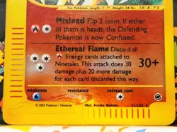 Pokemon Expedition Base Set Ninetales 21/165 Reverse Holo Rare W/ Holo Dot Bleed - Image 3