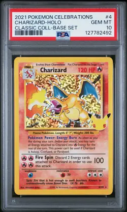 2021 POKEMON CELEBRATIONS CLASSIC COLL #4 CHARIZARD-HOLO PSA 10 - Image 1