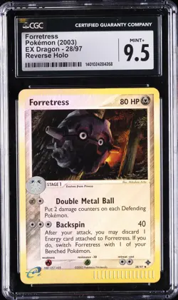 [CGC 9.5] 2003 POKEMON EX DRAGON REVERSE HOLO #28 FORRETRESS ?? MINT ?? - Image 1