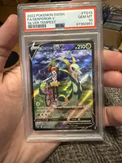 Pokemon Serperior V Silver Tempest Trainer Gallery Full Art #TG13 PSA 10 - Image 1