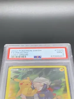 2022 Pokemon Sword & Shield Full Art Pikachu Lost Origin PSA Mint 9 - Image 3