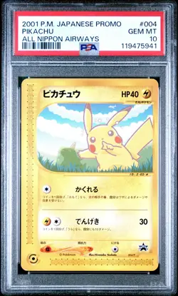 2001 POKEMON JPN PROMO ALL NIPPON AIRWAYS #004 PIKACHU PSA 10 - Image 1
