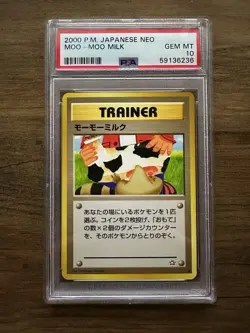 PSA 10 Pokemon Moo-moo Milk Japanese Neo Genesis Banned Art - Image 1
