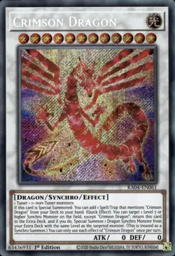 Crimson Dragon - Secret Rare 1st Edition RA04-EN061 - NM - YuGiOh - Image 1