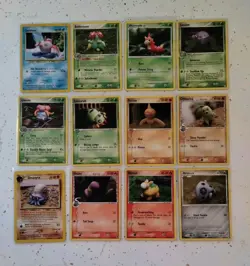 X12 Yuka Morii Pokemon Cards Delta Species Chikorita Ekans Non-Holo Lot of 12 - Image 1