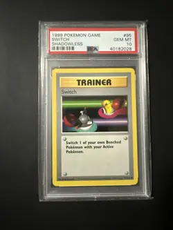 Pokemon PSA 10 GEM MINT Switch Shadowless Base Set Original Card 95/102 - Image 3