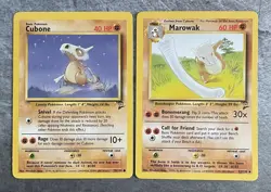 Pokemon Card Bundle - Cubone 70/130 Marowak 52/130 NM Base Set 2 1999 WOTC - Image 1
