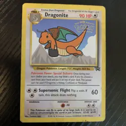Dragonite Movie Black Star Promo 5 Pokemon Card 1999 Stamped MP-HP - Image 2
