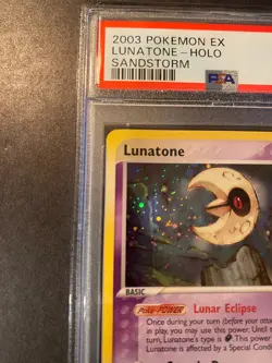 PSA 10 GEM MINT Lunatone Holo #8 2003 Pokemon Card EX Sandstorm Holofoil - Image 4