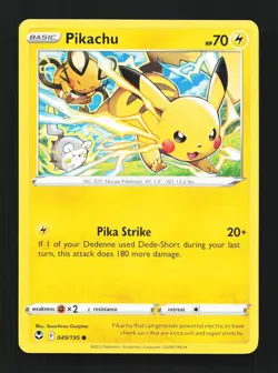 Pikachu 049/195 NM Silver Tempest English Pokemon Card TCG - Image 1